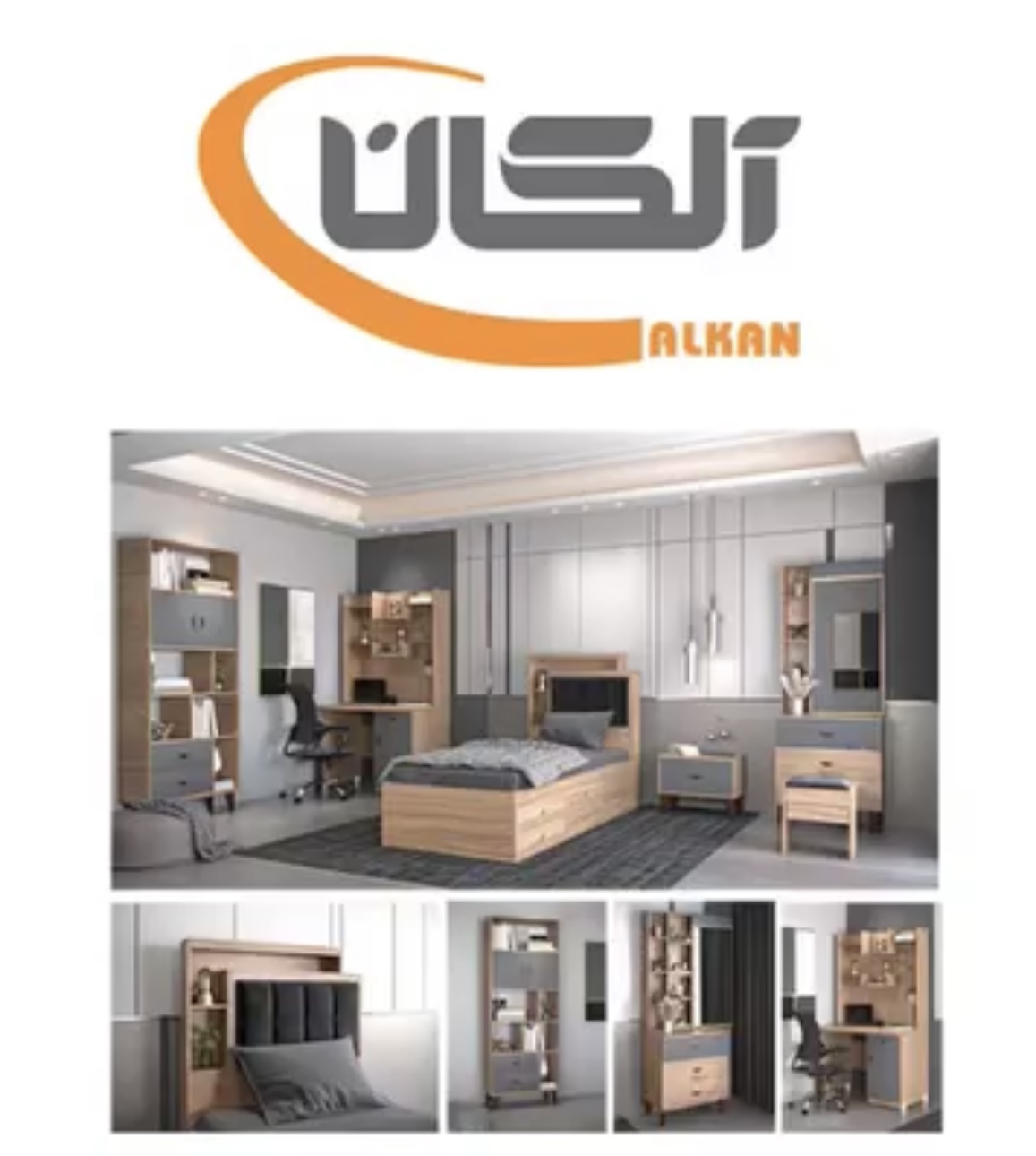 تخت یک نفره مدل 424 شرکت آلکان چوب